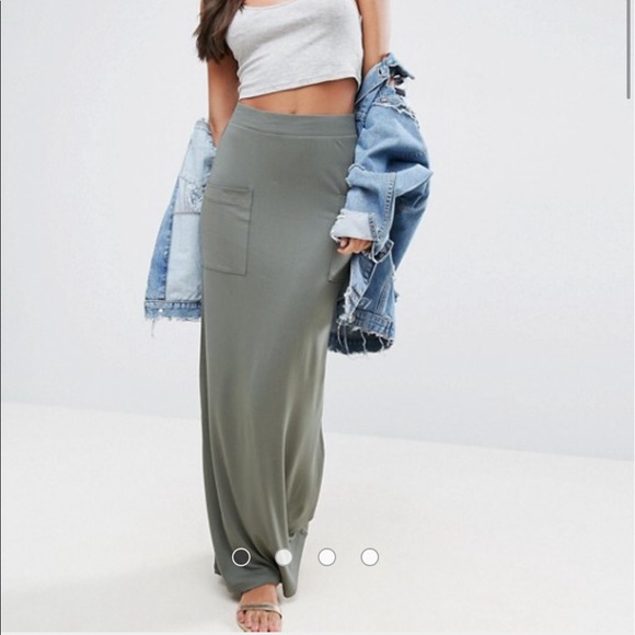 jersey maxi skirt with pockets